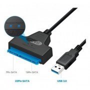 Cabo Adaptador USB 3.0 para SATA HD SSD 2.5 até 6Gbps, Sata III, Sata 7 + 22 pin.