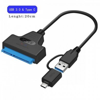 ADAPT-SATA3-USB3.0-OTG Cabo Adaptador USB 3.0 para SATA HD SSD 2.5 Com OTG