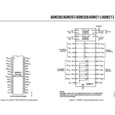 ADM213 5x ADM213EARS RS232 Transceiver 4 Driver 5 Receiver Shutdown