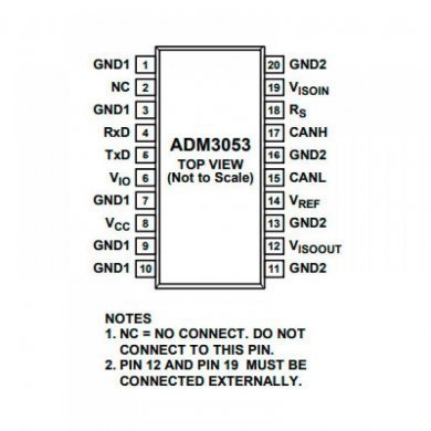 Ci ADM3053BRWZ CAN interface 2.5kVrms SMD SOIC-20