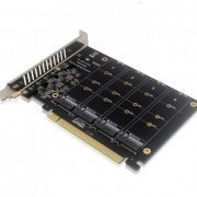 Adaptador 4x SSD M.2 NVME M Key para PCIe x16 velocidade até 4x 32Gbps simultâneo 