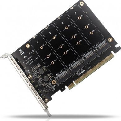 ADP-4XNVME-PCIEX16 Adaptador 4x SSD M.2 NVME M Key para PCIe x16