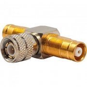 2x adaptador emenda divisor TNC T 1 macho 2 femea 50ohms KLC kit com 2 unidades
