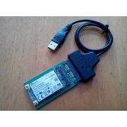 Conversor USB Mini PCI-E SSD Micro SATA (USB micro SATA cable + Mini PCIe m PCI-E to mSATA 3x5 SSD micro SATA Adapter)