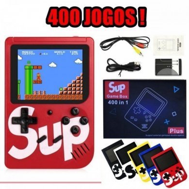 Mini game portátil Sup Game Box 400 jogos Vermelho