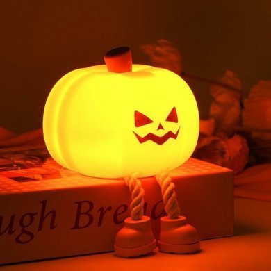 Luminária cabeça de abóbora silicone recarregável
