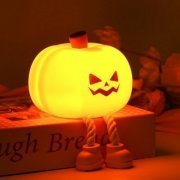 Luminária cabeça de abóbora silicone recarregável suporte smartphone, 3 níveis de iluminação