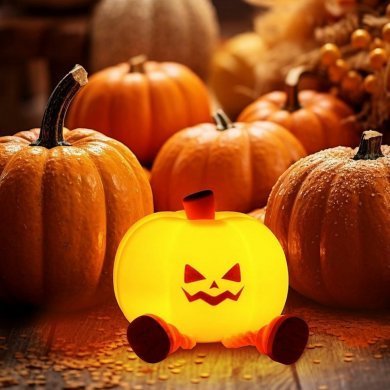 Luminária cabeça de abóbora silicone recarregável