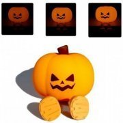 Luminária cabeça de abóbora silicone recarregável suporte smartphone, 3 níveis de iluminação