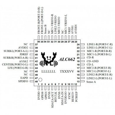 CI ALC662 driver de áudio LQFP48 SMD (Kit 5x und)