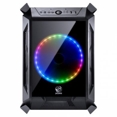 ALPTRGB2FCV PCYES Gabinete Gamer Cubo Alpha Preto