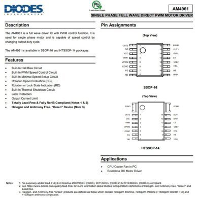 AM4961GHTR-G1 Ci AM4961GH PWM Driver Motor 14-TSSOP