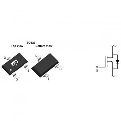 AO3409 10x Mosfet P-Channel AO3409 30V 2.6A SMD SOT-23-3