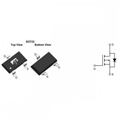 AO3409 10x Mosfet P-Channel AO3409 A72D 6R 30V 2.6A SMD SOT-23-3