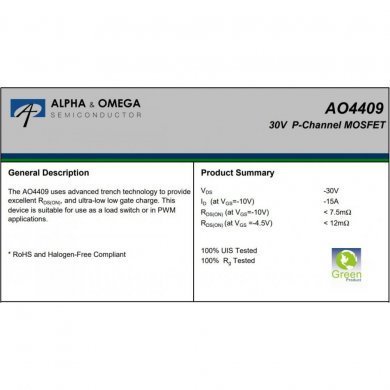 Transistor Mosfet 30V 15A P-Channel SOP8 (Kit 10x)