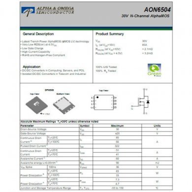 MOSFET N-CH 30V 85A 8DFN