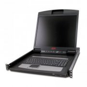 APC Gaveta KVM Monitor 19 Pol. 1U Console de teclado, mouse e painel LCD para rack 1U