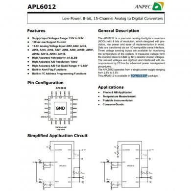 APL6012QBI-TRG 2x Ci conversor ADC AD analogico digital de 15 canais 8 Bits