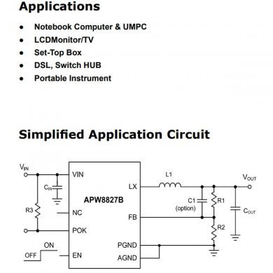 APW8827BQBI-TRG 4x Ci Down Converter APW8827BQBI W27B TDFN-8 2x2mm