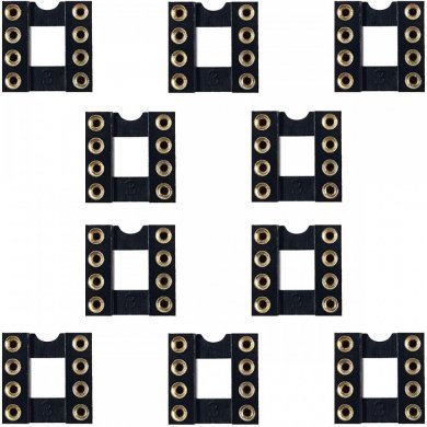 AR-08-HZL-TT Soquete torneado DIP 8 pinos (Kit 10x unidades)