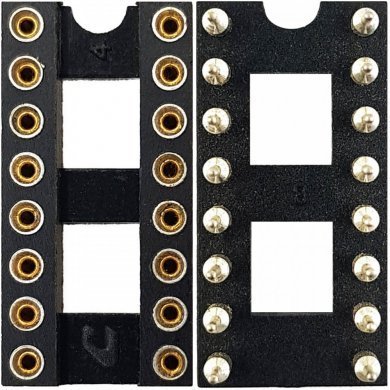 Soquete DIP 16 pinos PTH torneado (Kit 10x)