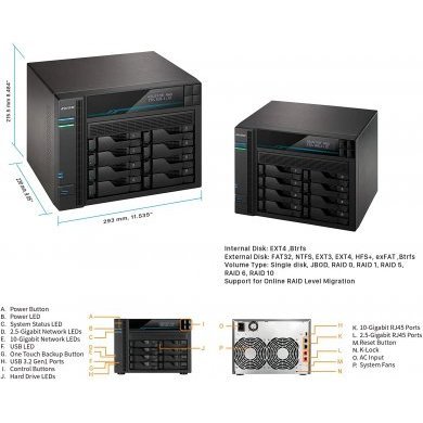 AS6508T Asustor NAS Asustor Lockerstor 8 baias AS6508T