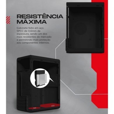 ATK20 Alltek gabinete micro ATX/ITX mid tower preto