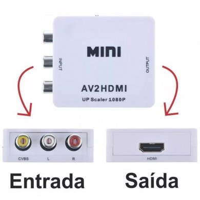 AV2HDMI Conversor Video Composto 3 RCA AV para HDMI