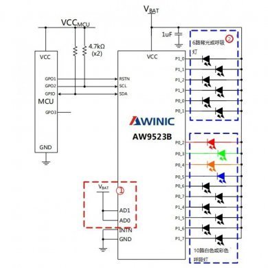 AW9523B 16 MULTI FUNCTION LED DRIVER