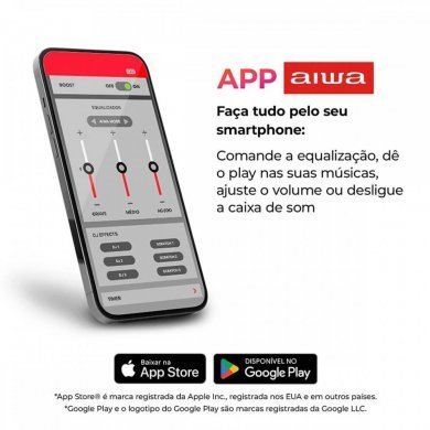 Aiwa caixa bluetooth SP-03-B IPX4 RGB 15W preto
