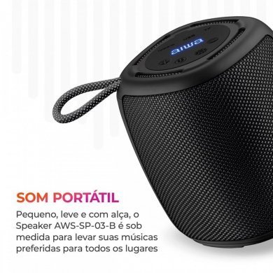 Aiwa caixa bluetooth SP-03-B IPX4 RGB 15W preto
