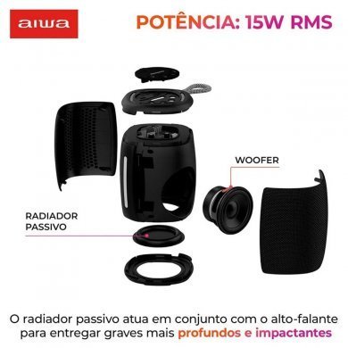AWS-SP-03-BL Aiwa caixa bluetooth SP-03 IPX4 RGB 15W azul