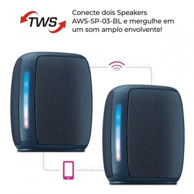 AWS-SP-03-BL Aiwa caixa bluetooth SP-03 IPX4 RGB 15W azul
