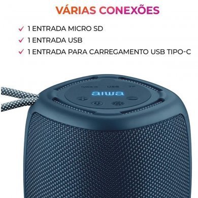 AWS-SP-03-BL Aiwa caixa bluetooth SP-03 IPX4 RGB 15W azul