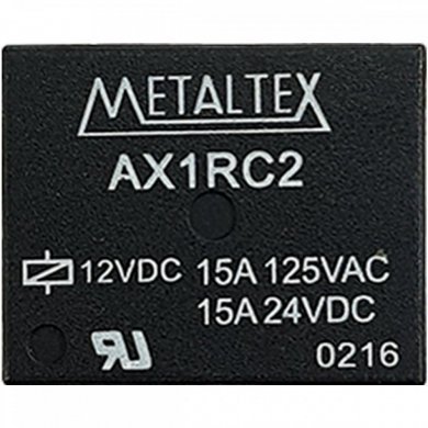 Rele metaltex miniatura 12VCC 15A (Kit 5x unidades)