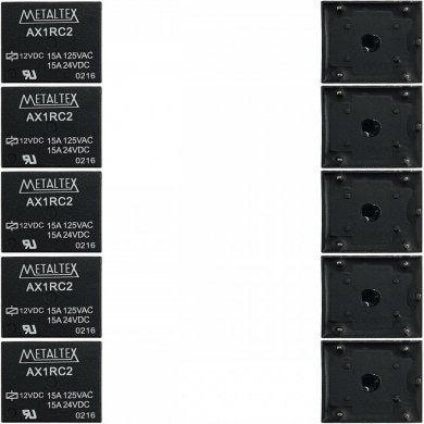 AX1RC2 Rele metaltex miniatura 12VCC 15A (Kit 5x unidades)