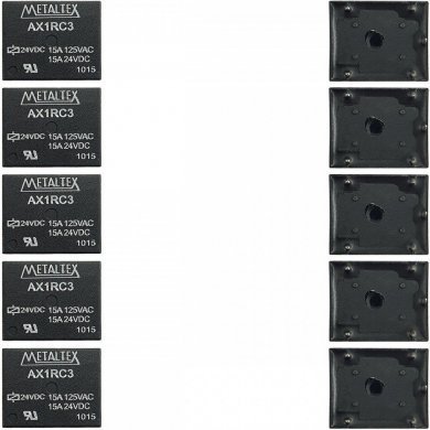 AX1RC3 Rele metaltex miniatura 24VCC 15A (Kit 5x unidades)