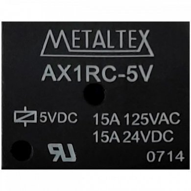 RELE 5VCC 15A 125VAC 5 PINOS METALTEX (Kit 2x)
