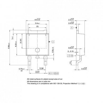 Regulador linear de tensão 3.3V 800mA TO252-2