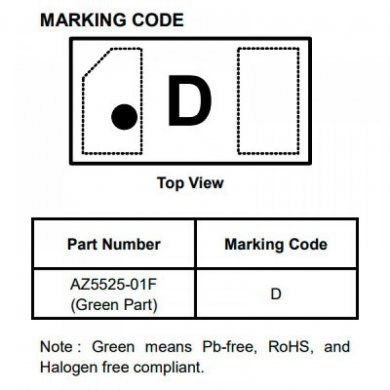 AZ5525-01F Diodo Supressor ESD DFN1006 P2X (kit 10)