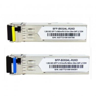 B3524LR20D SFP BI-DIRECIONAL WDM TX1310/1550NM 20km LC Par