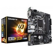 Gigabyte Placa Mãe B360M DS3H Intel DDR4 Core (i3, i5 e i7) 8ª Geração Intel LGA 1151, DDR4 2666/2400/2133MHz 
