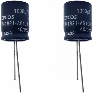 B41821-A6108-M-KIT2 Capacitor eletrolitico EPCOS 1000uF 50V (Kit 2x)