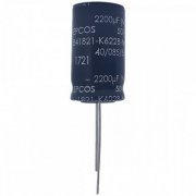 Capacitor eletrolitico EPCOS 2200uF 50V 20% Radial 18x30mm 1.98A 2000hr 85°C