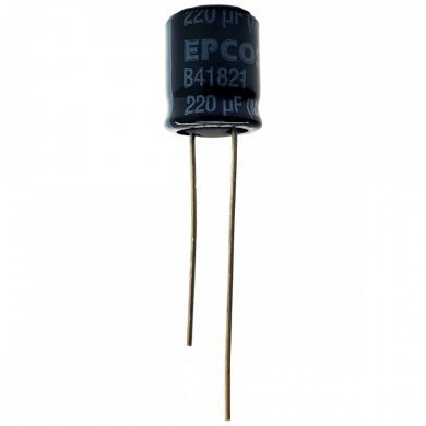 Capacitor eletrolitico EPCOS 220uF 50V (Kit 10x)
