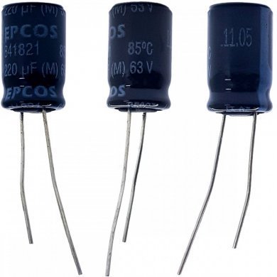 Capacitor eletrolitico EPCOS 220uF 63V (Kit 10x)