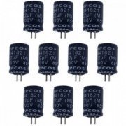 Capacitor eletrolitico EPCOS 22uF 100V (Kit 10x) 20% Radial 8x11.5mm 0.14A 2000hr 85°C
