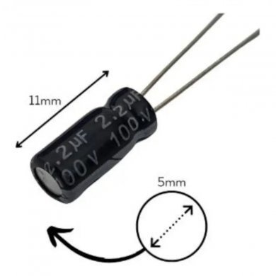 B41827-2.2UF-100V-UNITARIO Epcos Capacitor Eletrolitico 2.2uF 100V 85ºC- Venda Unitaria