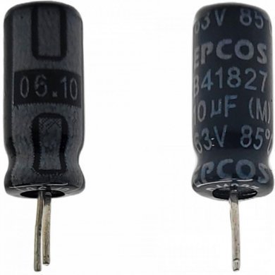 Capacitor eletrolitico 10uF 63V (Kit 20x unidades)