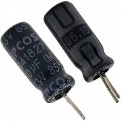 Capacitor eletrolitico 10uF 63V (Kit 20x unidades)